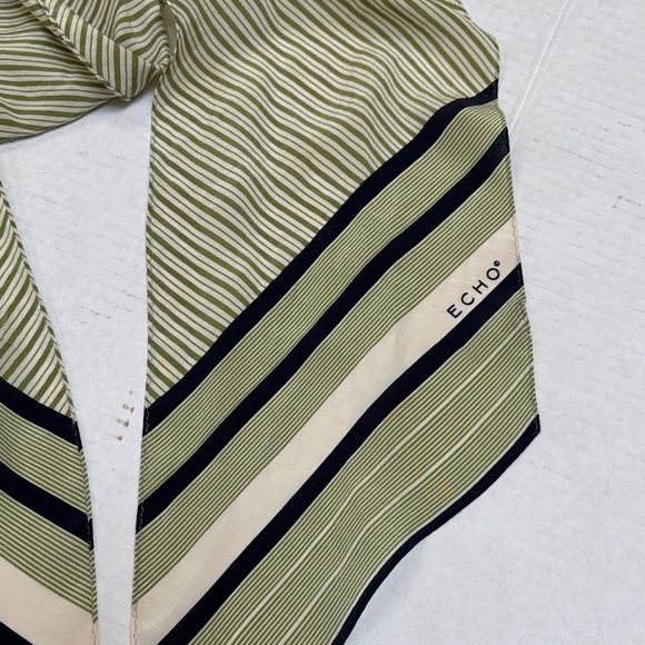 Echo Olive and Black Striped Scarf - Picture 2 of 6